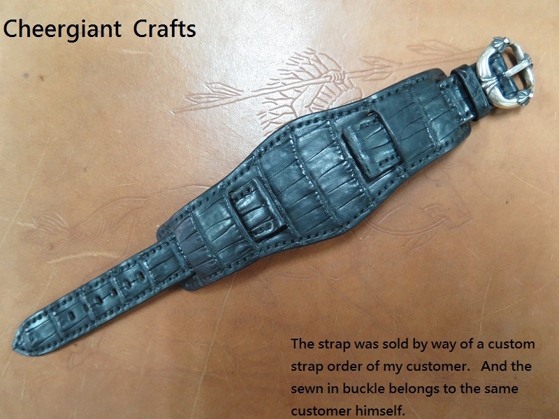 勞力士加墊片的黑色鱷魚皮錶帶分享 Rolex bund style matte black crocodile strap
