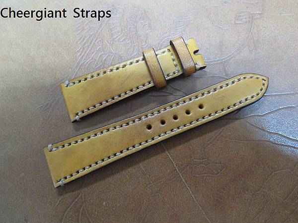 Rolex1665 Sea Dweller coco brown vintage cowskin strap,20x16mm, 70x110mm, thick 3.5mm taper to2.5mm, cream stitch. 02