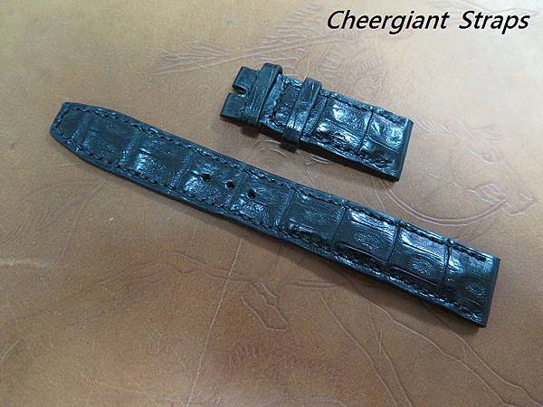 IWC Portuguese 3714 padded black croco strap,20x18mm,55x135mm,thick 5.5mm taper to 2.5mm,match stitch.01 .JPG