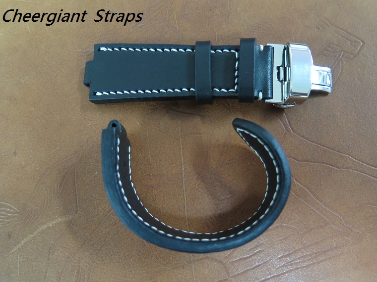 ORIS TTI ultrasoft black vintage cowskin strap,26(10x4.5)x22mm,80x130mm,thick 5mm taper to 3.5mm.04.JPG