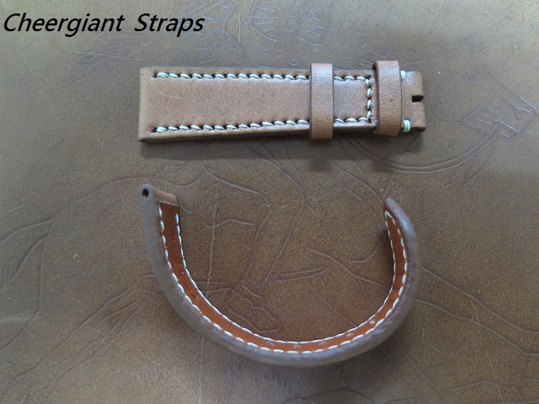 Omega tan vintage cowskin strap,20x16mm,75x110mm,thick 3.5mm taper to 3.0mm,cream stitch.03.JPG