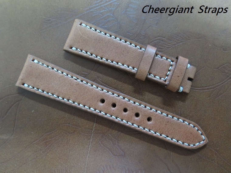 Omega tan vintage cowskin strap,20x16mm,75x110mm,thick 3.5mm taper to 3.0mm,cream stitch.02.JPG