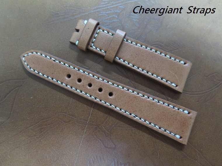 Omega tan vintage cowskin strap,20x16mm,75x110mm,thick 3.5mm taper to 3.0mm,cream stitch.01 .JPG