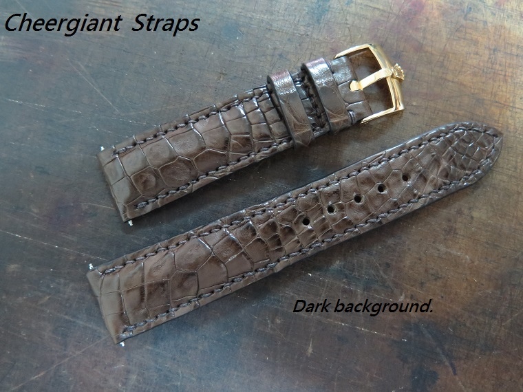 Rolex Day-Date padded brown croco strap,20x18mm,72x112mm,thick 4.5mm taper to2.5mm,match stitch.02.JPG