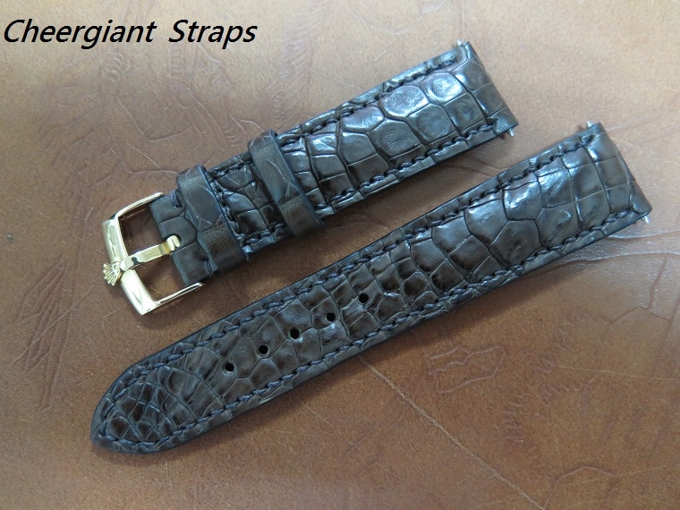 Rolex Day-Date padded brown croco strap,20x18mm,72x112mm,thick 4.5mm taper to2.5mm,match stitch.08.JPG