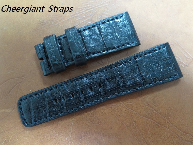 Sevenfriday black croco strap,28x24mm,75x122mm,thick 5.5mm taper to 3.5mm,black stitching.03.JPG