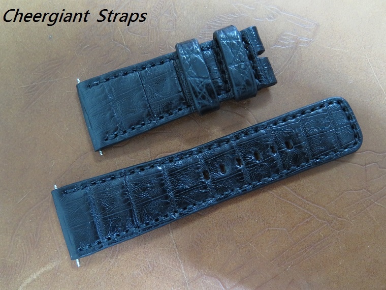 Sevenfriday black croco strap,28x24mm,75x122mm,thick 5.5mm taper to 3.5mm,black stitching.01 .JPG