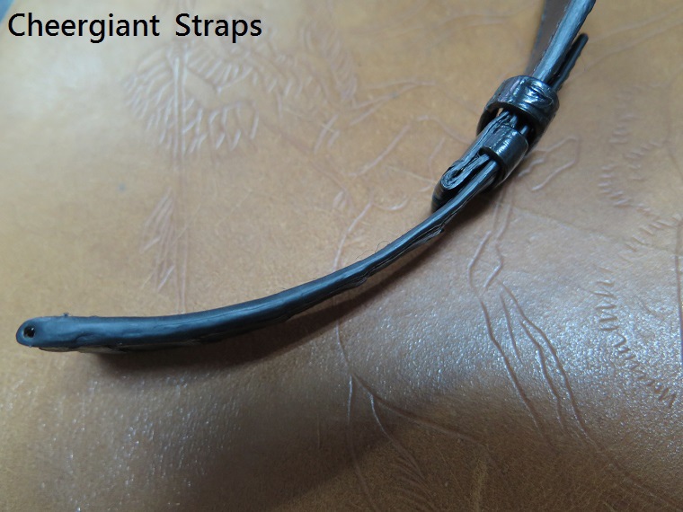 AP ROO black croco belly strap, 28x18mm, 120x60mm, thick 3.0mm taper to 1.8mm, black stitch. 03.JPG