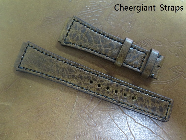Lorenz Italian brown vintage leather strap, 23.5(20)x18mm, 80x120mm, thick 4.5mm taper to 3.5mm.02.JPG