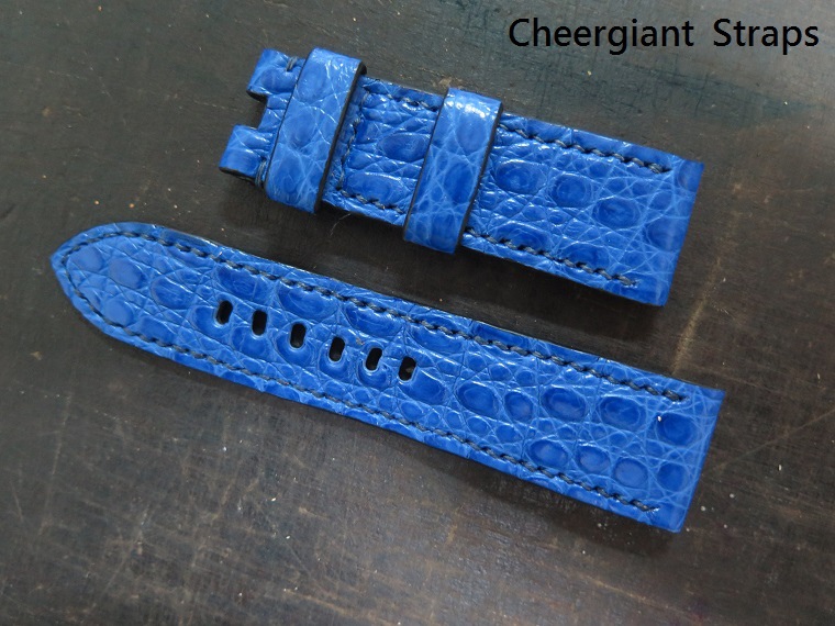 Panerai blue croco strap,  24x22mm, 75x115mm, thick 4.5mm taper to 1.9mm, dark blue stitch.02.JPG