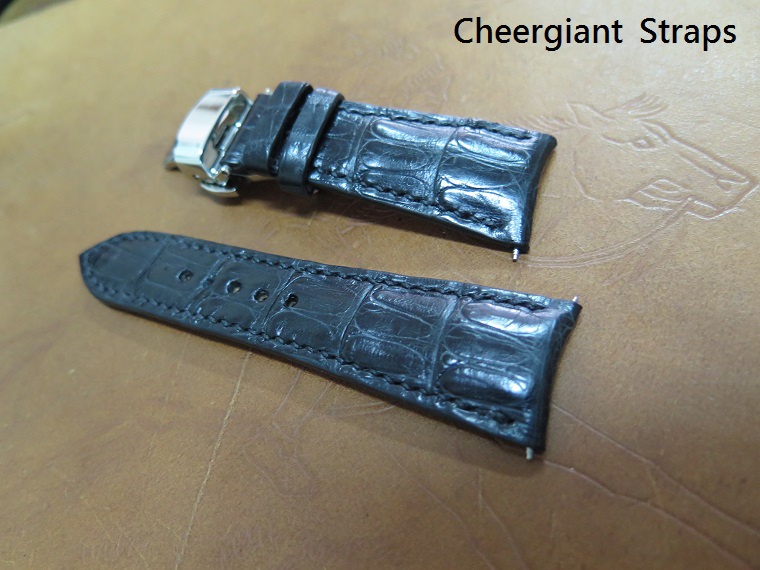 Audemars Piguet Millenary 4101 curved lug black crocodile strap,24x18mm,60x100mm,thick 4.5mm taper to2.8mm.01 .JPG