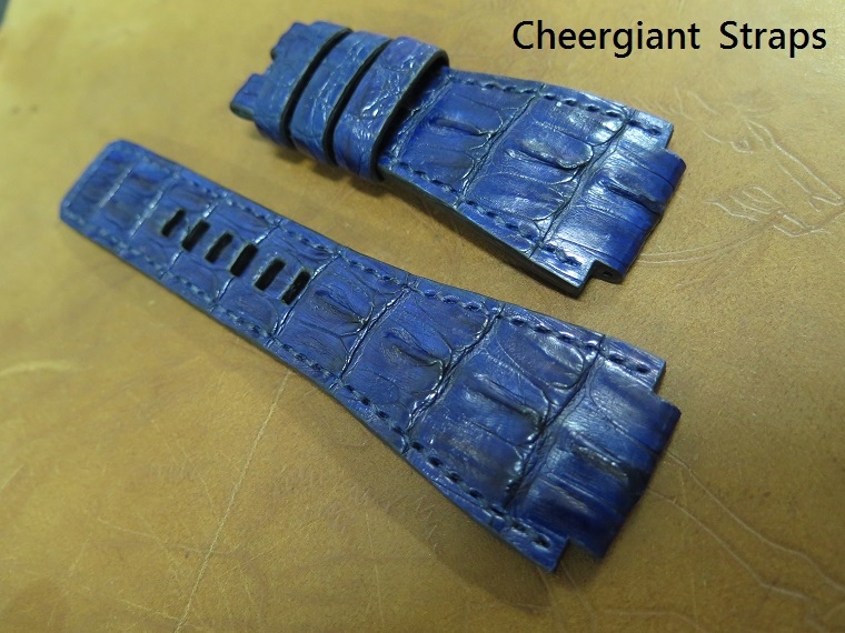 Bell %26; Ross BR01-94 dark blue single horn croco strap,24x24mm,85x135mm,thick 6.0mm taper to 3.5mm,match stitching.04.JPG