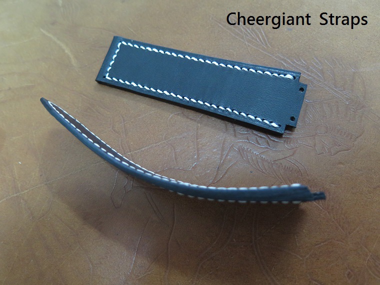 HUBLOT soft black leather strap,25(17x2.1)x22mm,83x105mm,thick 4.0mm taper to 1.8mm,white stitching.07.JPG