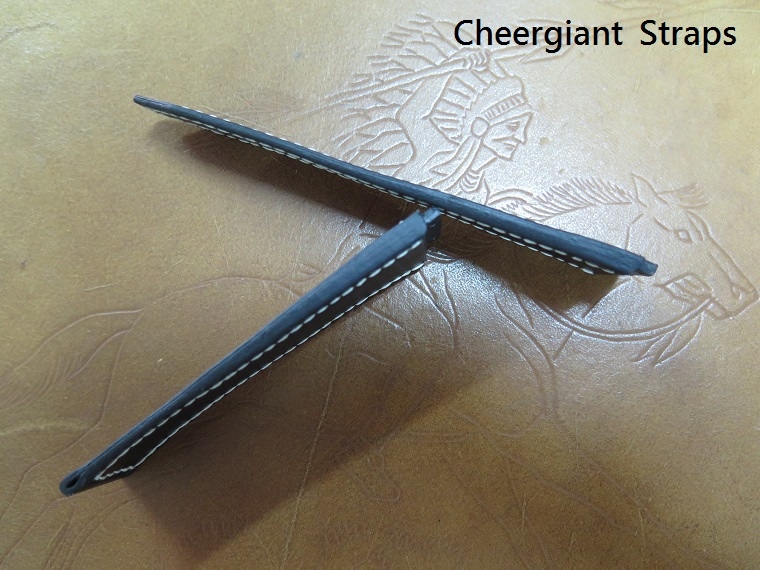 HUBLOT soft black leather strap,25(17x2.1)x22mm,83x105mm,thick 4.0mm taper to 1.8mm,white stitching.05.JPG