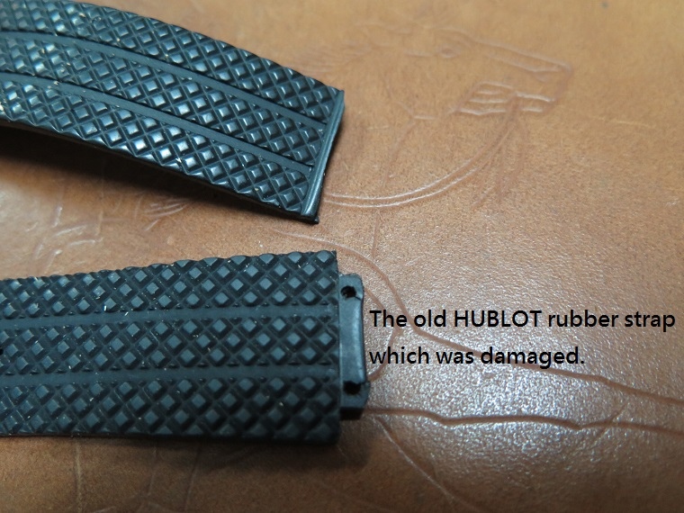 HUBLOT old rubber strap which was damaged.已經破裂的 HUBLOT 舊矽膠錶帶.  04.JPG