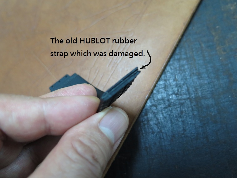 HUBLOT old rubber strap which was damaged.已經破裂的 HUBLOT 舊矽膠錶帶.  05.JPG