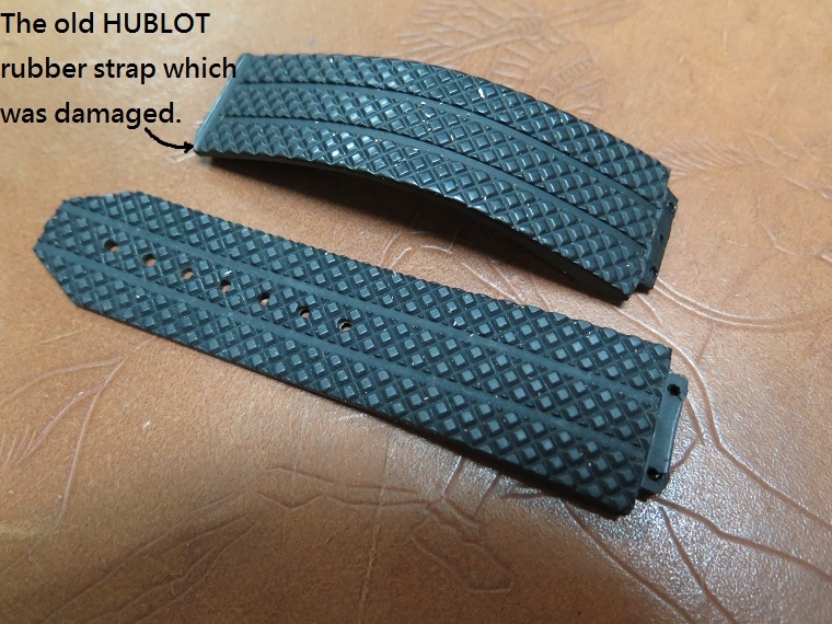 HUBLOT old rubber strap which was damaged. 已經破裂的 HUBLOT 舊矽膠錶帶. 03.JPG