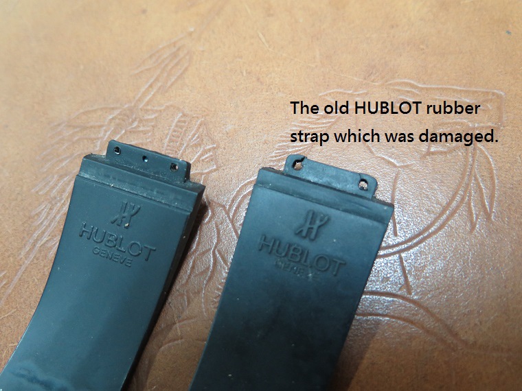 HUBLOT old rubber strap which was damaged. 已經破裂的 HUBLOT 舊矽膠錶帶. 02.JPG