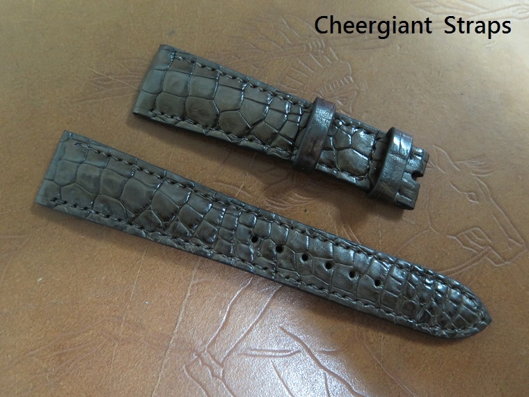 Rolex dark brown padded croco strap,20x16mm,77x118mm,thick 5.0mm taper to 2.8mm,match stitch.02.JPG