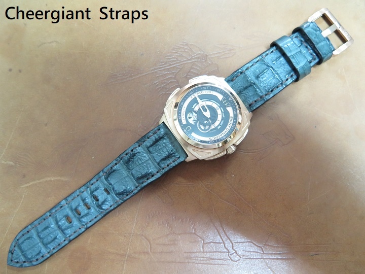 Eight Dynamics gray big horn croco strap. 8次元手錶灰色大骨鱷魚錶帶. 01 .JPG