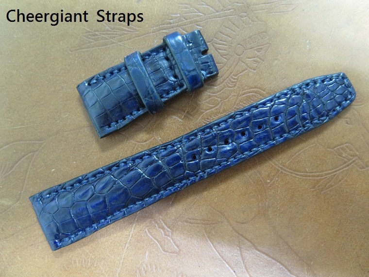IWC Portugieser Automatic dark blue crocodile strap, 22x18mm,50x128mm, thick 5.5mm taper to 2.5mm,match stitching.02.JPG
