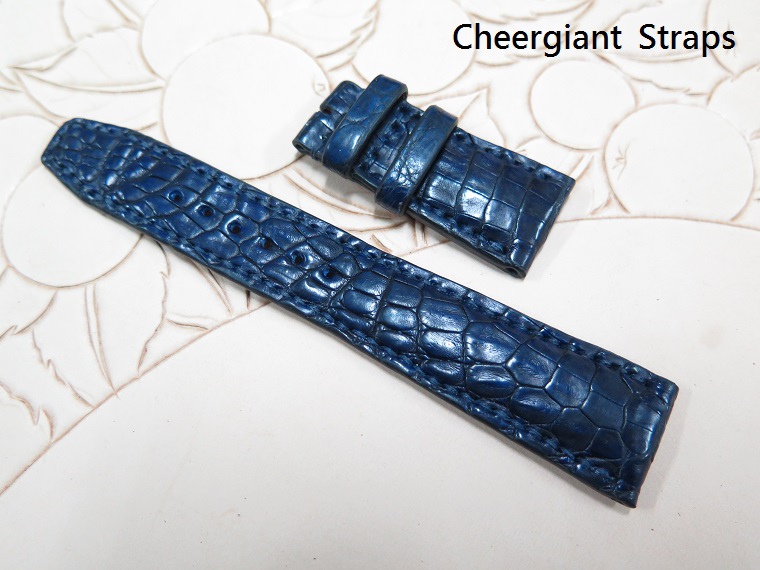 IWC Portugieser Automatic dark blue crocodile strap, 22x18mm,50x128mm, thick 5.5mm taper to 2.5mm,match stitching.08.JPG