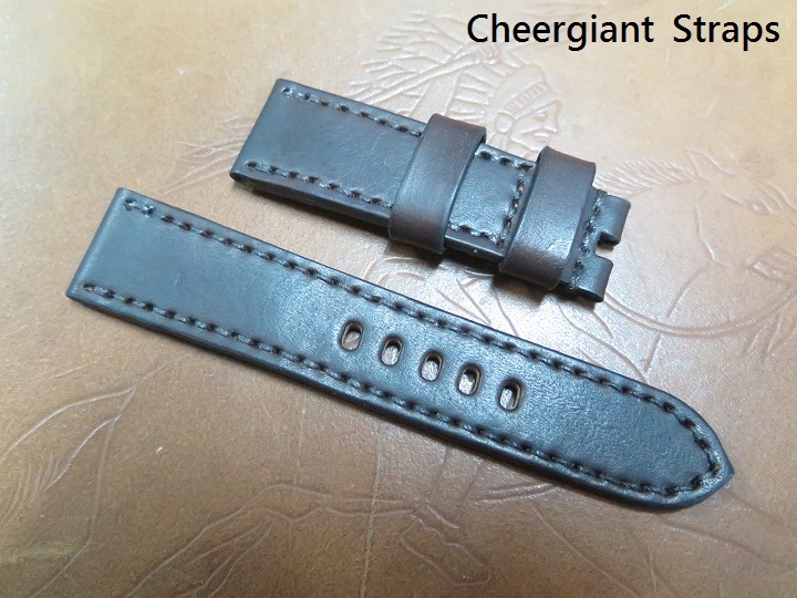 Panerai dark brown leather strap, 22x20mm,70x115mm,thick 4.0mm taper to 3.0mm,match stitching.02.JPG