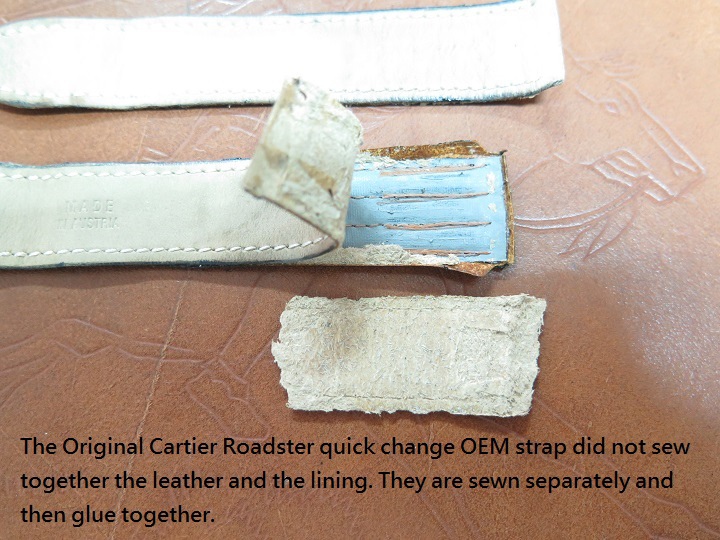 Cartier roadster OEM padded leather straps were made of the paper board pad. 02.JPG
