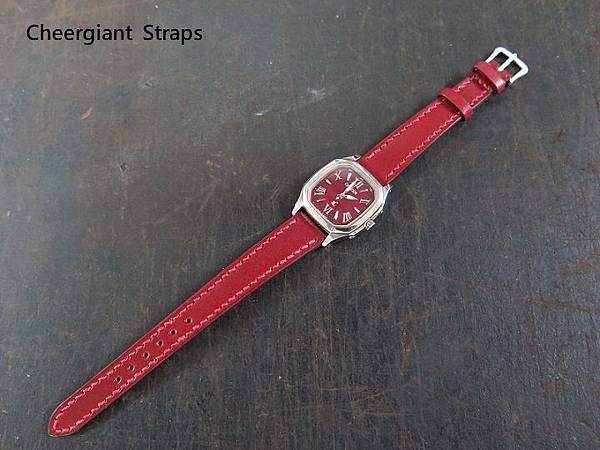 Citizen red leather strap, 14x10mm, 70x110mm, thick 2.8mm taper to 2.2mm, red stitching.02.JPG