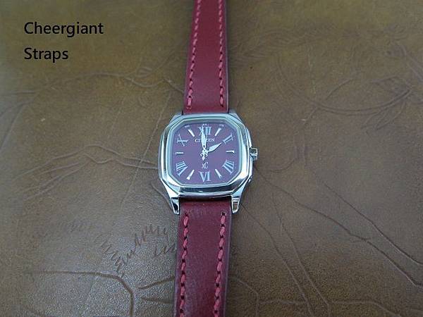 Citizen red leather strap, 14x10mm, 70x110mm, thick 2.8mm taper to 2.2mm, red stitching.03.JPG