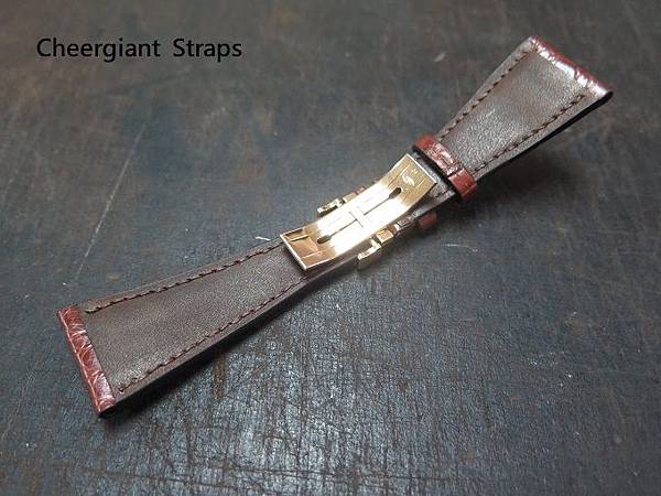 Bvlgari Assioma Burgundy  crocodile strap, 28.6x15.6mm, 68x115mm,thick 5.5mm taper to 2.0mm, match stitching.12.JPG