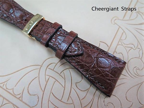 Bvlgari Assioma Burgundy  crocodile strap, 28.6x15.6mm, 68x115mm,thick 5.5mm taper to 2.0mm, match stitching.13.JPG