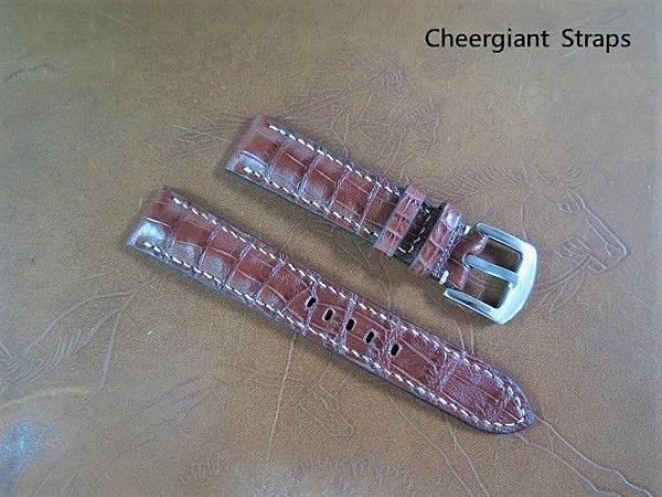 MONT BLANC burgundy crocodile strap, 18x16mm, 70x112mm, thick 5.0mm taper to 2.2mm, cream stitching.03.JPG