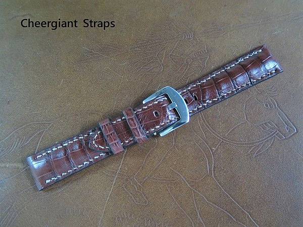 MONT BLANC burgundy crocodile strap, 18x16mm, 70x112mm, thick 5.0mm taper to 2.2mm, cream stitching.06.JPG