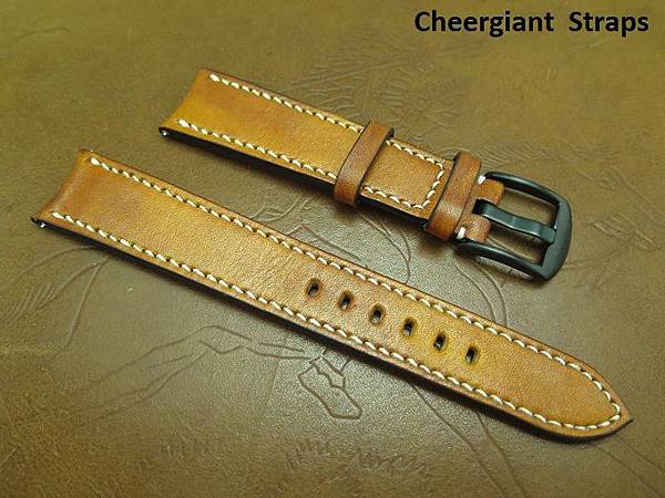 Rolex Sea Dweller curved lug end Santoni style strap,20x18mm,85x135mm,thick 4.5mm taper to 2.8mm,white stitching.05.JPG