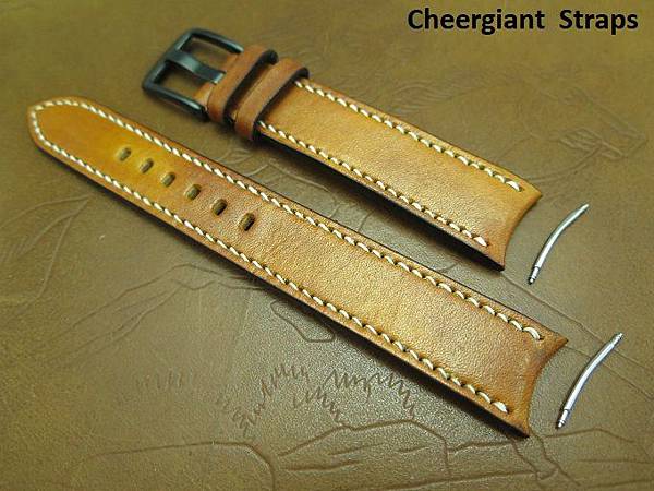 Rolex Sea Dweller curved lug end Santoni style strap,20x18mm,85x135mm,thick 4.5mm taper to 2.8mm,white stitching.04.JPG