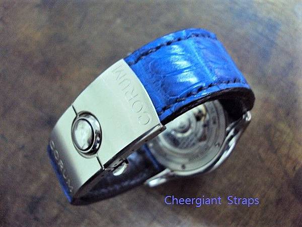 Corum navy blue croco strap, 24x20mm, 70x70mm, thick 7.0mm taper to 3.0mm, match stitch. 15.JPG