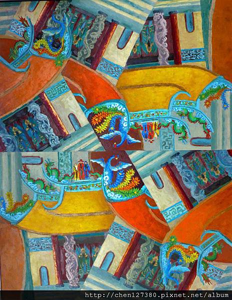 【神仙宮殿--台灣廟宇】、2011、油彩、畫布、91×72.5cm(30F)