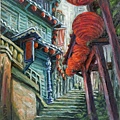 【九份--戀戀山城】、2004、油彩、畫布、45.5×38.0cm（8F）.jpg