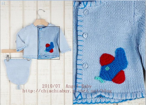 Angel Dear INFANT Hand Knit Sweater and Hat Set Blue 5.jpg