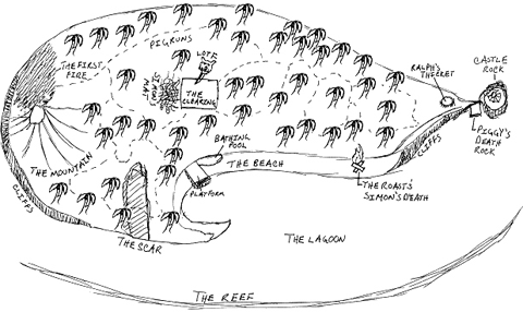 蝇王中的岛的地图图片