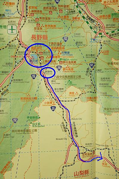 MAP-由諏訪往羽田空港1