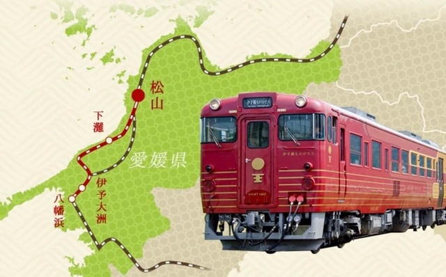 伊予灘旅物語觀光列車行駛路線圖.jpg - 伊予灘旅物語觀光列車（伊予灘ものがたり)