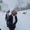 風雪中在等企鵝遊行