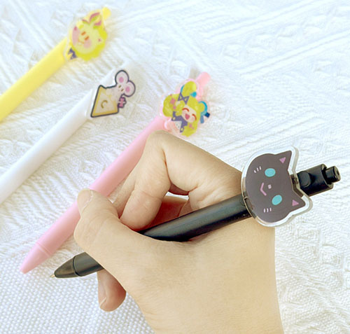 滴膠壓克力貼片黑色中性筆