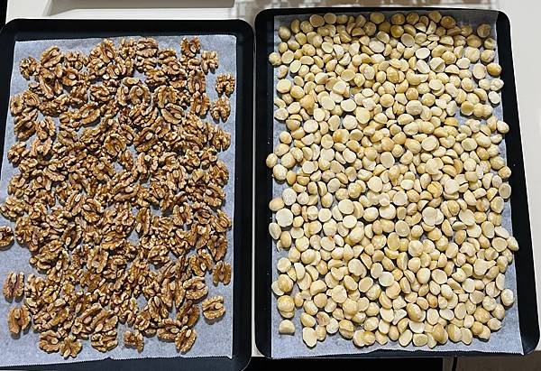 低溫烤堅果的溫度、時間：夏威夷豆、核桃、杏仁果、南瓜子、腰果