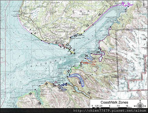 CoastWalk-Zones-Topo-Map