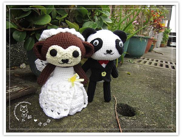 熊貓新郎 & 猴子新娘．婚禮娃娃
