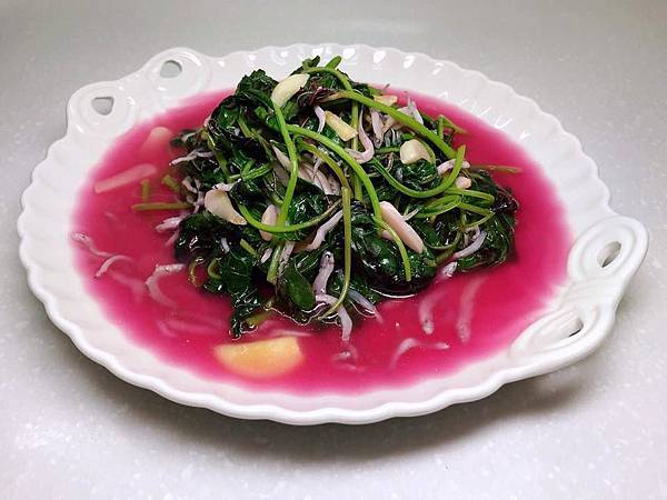 20180922-蒜味吻仔鱼炒红莧菜 20180922-蒜味吻仔鱼炒红莧菜
