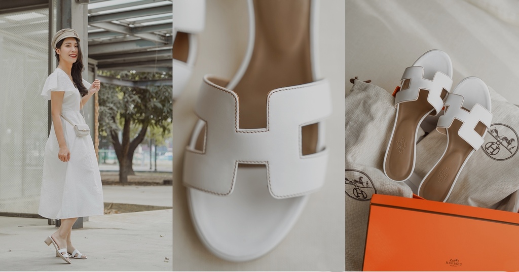 愛馬仕低跟拖鞋好穿嗎？Hermès Oasis經典H LOGO 白色基本款開箱.jpg